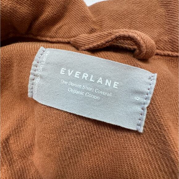 Everlane The Denim Short Coverall Organic Cotton Brown Rust Romper 6 - Picture 10 of 14